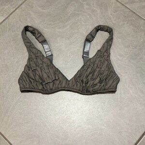 SKIMS Avocado Green Quilted Triangle Bralette – Size Large – NWOT's